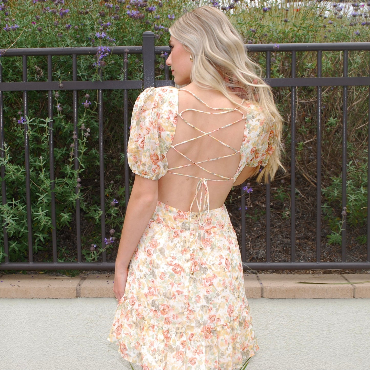 Orange Floral Mini Dress