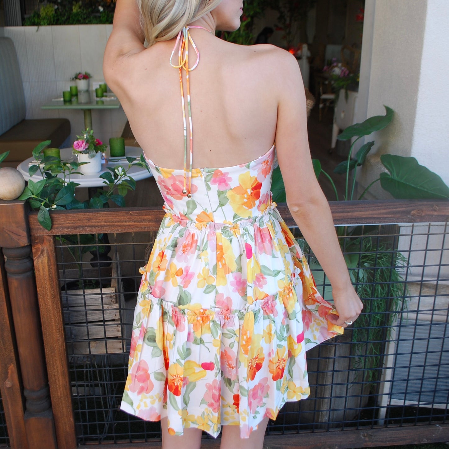 Floral Halterneck Mini Dress